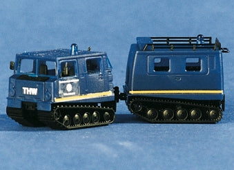 Trident Miniatures 97014 1:87 Tractor Trailer THW w/Personnel Trailer