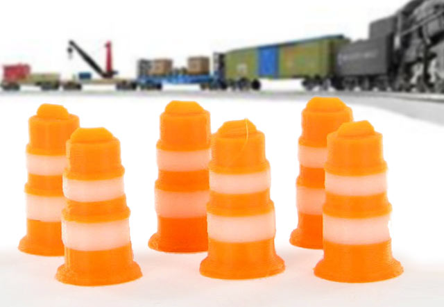 3D to Scale 43-105-OR 1:43 Traffic Barrels (Pack of 6)