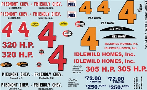Gofer Racing 12004 1:24-1:25 1959/60 Chevy Rex White Graphics