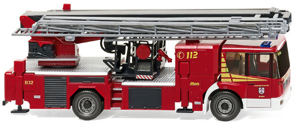 Wiking 062847 HO Straelen Mercedes-Benz Econic Metz B32 Ladder Fire Truck