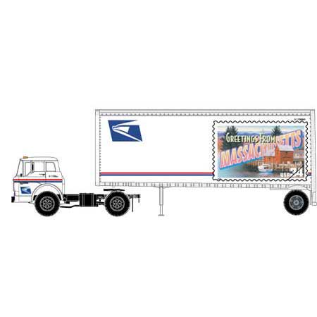 Athearn 93421 1:87 USPS Ford C Tractor & Massachusetts Pup Trailer
