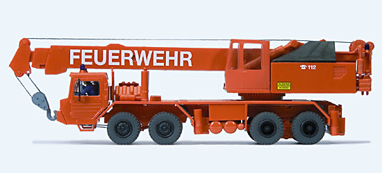 Preiser 1100 HO Krupp 35 GMT Fire-Brigade Telescope Crane Plastic Model Kit