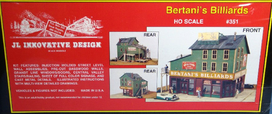 JL Innovative Design 351 HO Bertanis Billiards Wooden Kit
