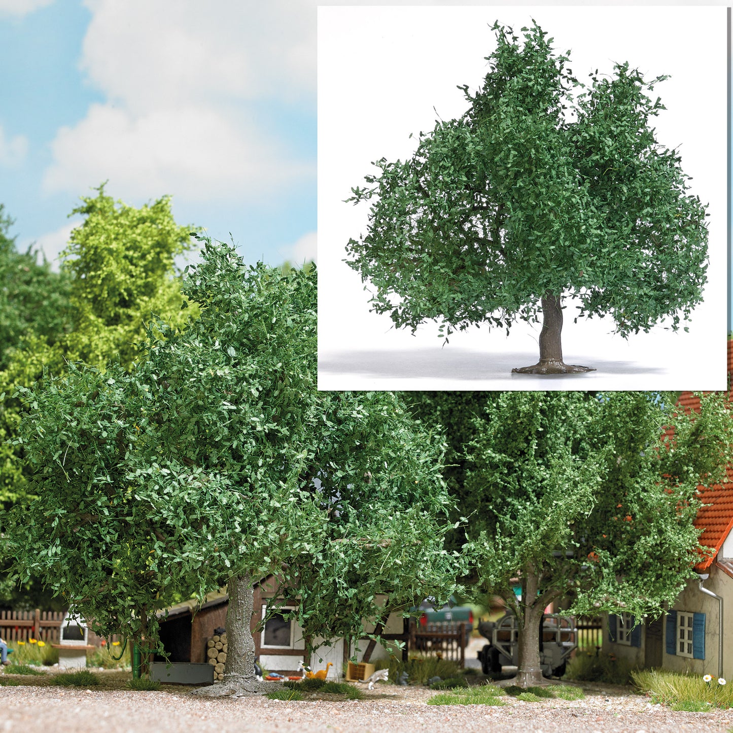 Busch 3662 HO 95mm Small Summer Oak Tree with Fruit