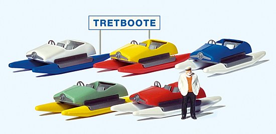 Preiser 10685 HO Pedal Boat Rental Figure with Boats