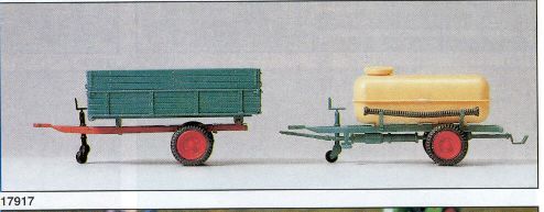 Preiser 17917 HO Trailers with Platform & Barrel (Set of 2)