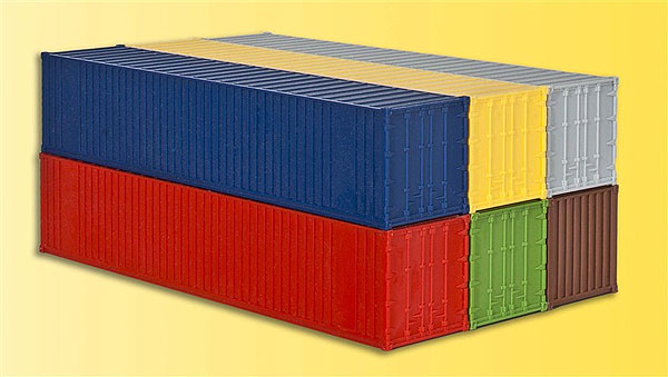 Kibri 10922 HO 40' Containers Plastic Model Kit (Pack of 6)