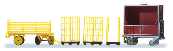 Preiser 17702 HO German Post Transportation Carts (Set of 5)