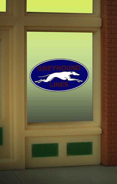 Miller Engineering 8950 HO/O Greyhound Flashing Neon Window Sign