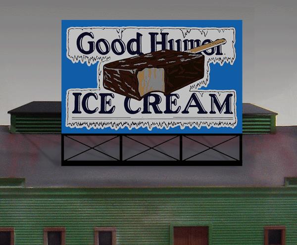 Miller Engineering 441502 HO/N Good Humor Animated Neon Billboard Small