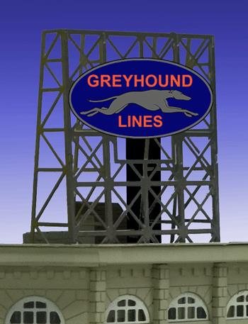 Miller Engineering 338950 N/Z Greyhound Animated Neon Billboard Small