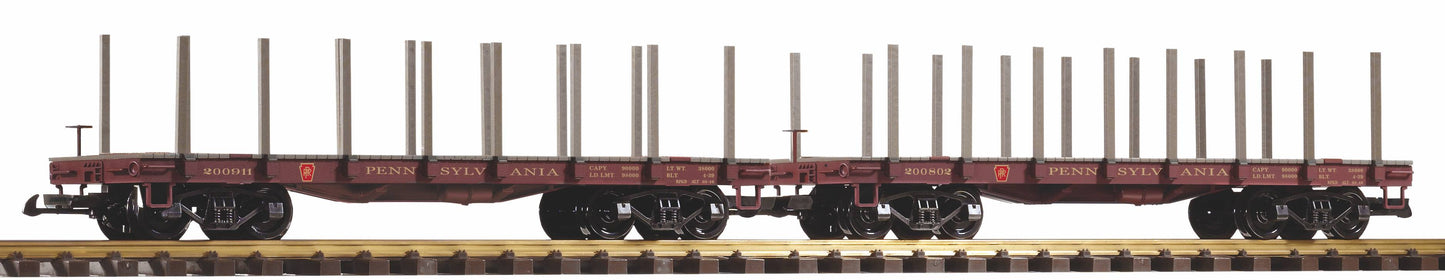 Piko 38779 G Pennsylvania Railroad Flatcar with Stakes (Set of 2)