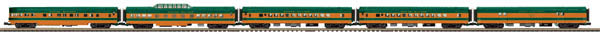 MTH 20-65229 O Greart Northern 70' Streamlined Smooth Passenger Set (Set of 5)