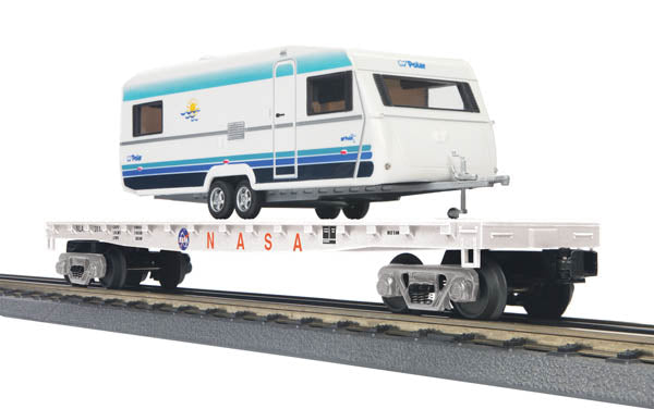 MTH 30-76535 NASA 50' Flatcar w/Camper