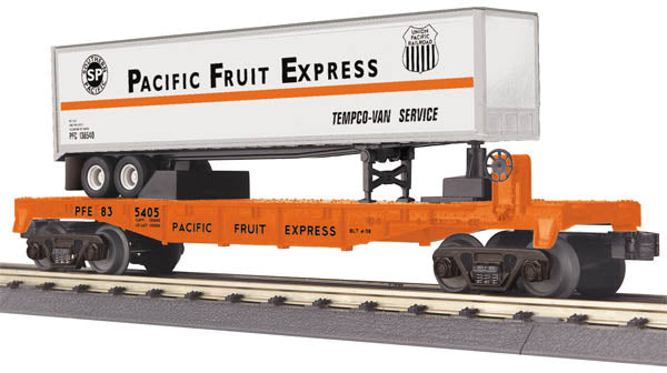 MTH 30-76548 O PFE Flatcar w/Trailer