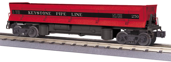 MTH 20-98950 O Gauge Keystone Operating Dump Car #253 w/Pipe Load