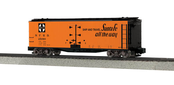 MTH 35-78013 S Gauge Santa Fe 40' Woodsided Reefer Car #25090
