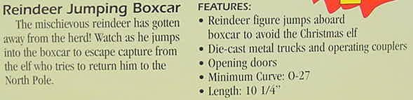 Lionel 6-36805 O Gauge Reindeer Jumping Boxcar