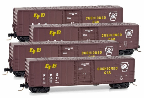 Micro-Trains 99300093 N PRR 50' Rib-Side Plug Door Boxcar Runner Pack (Set of 4)