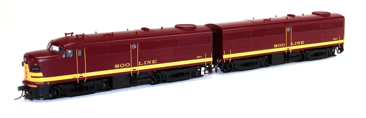 MTH 80-2200-1 HO SOO Line Alco FA-1 A/B Diesel Loco Proto-Sound 3.0 #2221A/2300B
