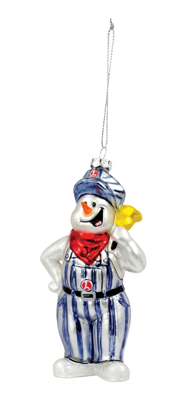 Lionel 9-22023 Silver Bells Blown Glass Snowman Ornament