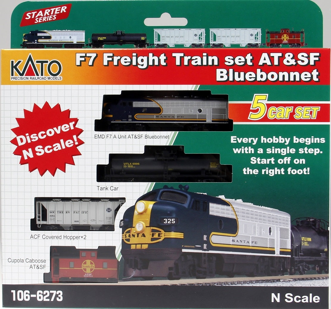 Kato 106-6273 N Santa Fe EMD F7 Diesel Freight Train-Only Set Standard DC