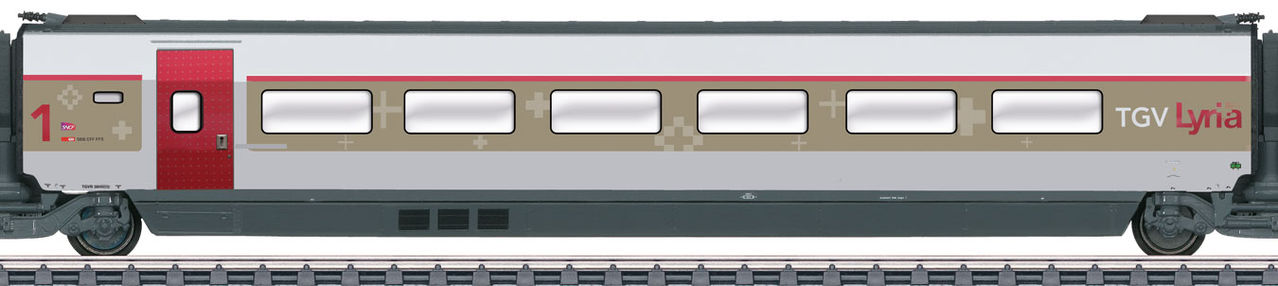 Marklin 43422 HO TGV Lyria R2/R3 Intermediate Passenger Car Add-On Set #1