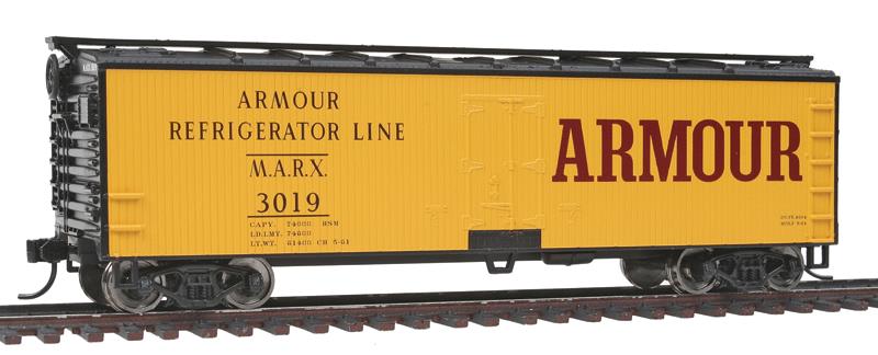 Walthers 910-3609 HO Armour Refrigerator 40' 2-Sheathed Reefer Steel Roof #3019