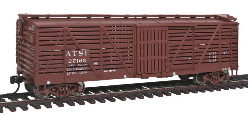 Walthers 910-4509 HO Atchison Topeka & Santa Fe 40' Stock Car Dreadnaught #27165