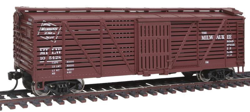 Walthers 910-4512 HO MILW 40' Stock Car w/Dreadnaught Ends Ready to Run #105428