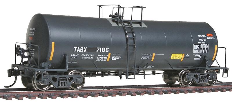Walthers 920-100019 HO TransRail Inc. TASX 40' 14000G Sulfur Tank Car #7186