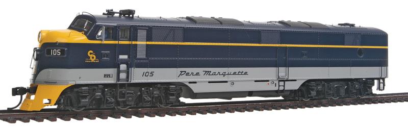 Walthers 920-47998 HO Pere Marquette EMD E7A Standard DC C&O Progress #105