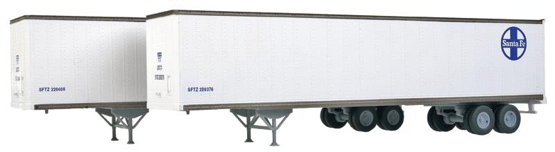 Walthers 949-2254 HO Santa Fe 48' Stoughton Trailer 2-Pack - Assembled