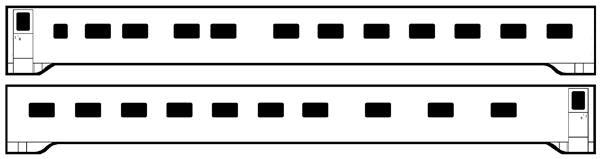 Brass Car Sides 28 HO Pullman 14-4 Sleeper