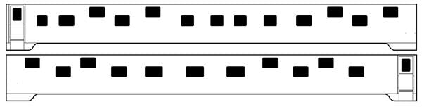 Brass Car Sides 525 N Great Northern Empire Builder 