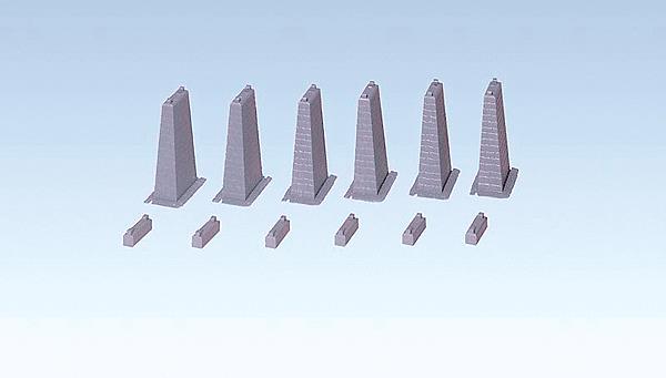 Faller 120473 HO Tall Bridge Piers (Box of 6)