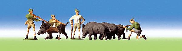 Faller 151039 HO Hunting Men w/Wild Boars