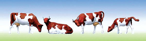 Faller 154004 HO Cows Brown-Spotted