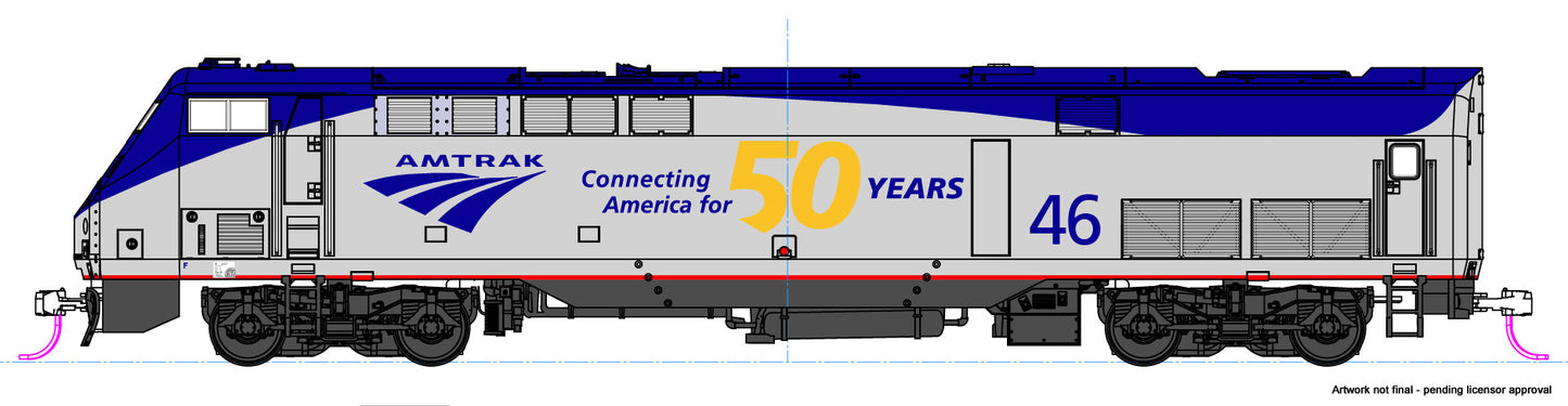 Kato 37-6112 HO Amtrak 50th Anniversary Phase V P42 Diesel Locomotive #46