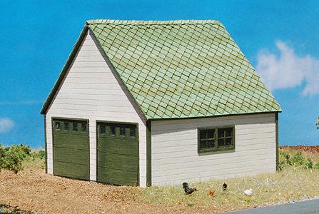 GCLaser 248 N Scale 2-Car Garage Laser-Cut Wood Kit