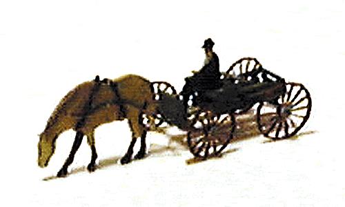 Micron Art 462-2023 N 1880s Horse-Drawn Buckboard Brass Kit w/ Horse & Driver