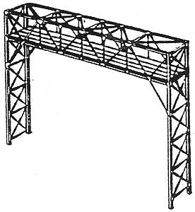NJ International 525-4210 N Scale Two-Track Signal Bridge Only - Kit Black