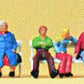 Preiser 10027 HO Seated Couples on Benches Figures (Set of 6)