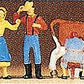 Preiser 10044 HO Farm Workers Figures with Cow (Set of 5)