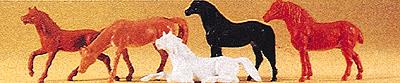 Preiser 10150 HO Animals - Horses Figures (Set of 6)