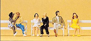 Preiser 10180 HO Seated Couples on Bench Figures (Set of 6)