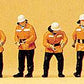 Preiser 10242 HO Firemen In Action Figures without Equipment (Set of 6)