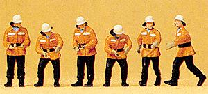 Preiser 10242 HO Firemen In Action Figures without Equipment (Set of 6)