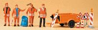 Preiser 10347 HO Road Sweepers Figures with Accessories (Set of 4)