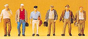 Preiser 10366 HO Male Commuters Figures (Set of 6)